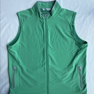 Peter Millar Men's Green Lightweight Zephyr Performance Full Zip Vest Size - XL